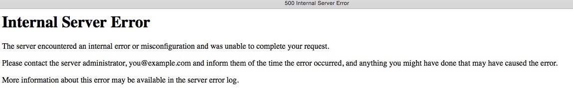 Internal Server Error