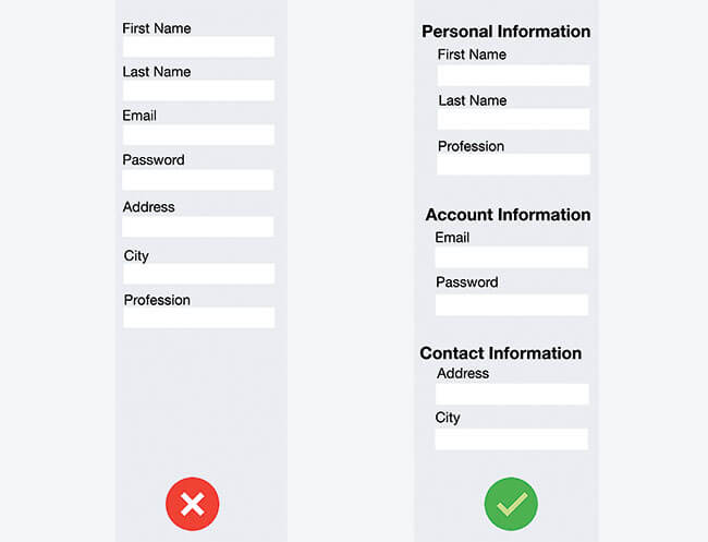 Formularoptimierung: logische, strukturierte Datenabfrage
